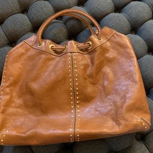 Vintage Michael Kors camel bag w/ gold studs